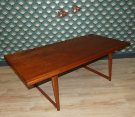 Oiled Solid Teak Coffee Table, 1960s-AFE-935235