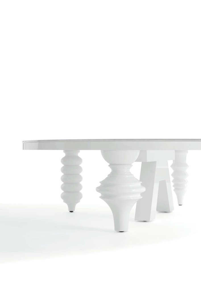 Ok! Black Multi Leg Low Table in High Gloss with Glass Top by Jaime Hayon