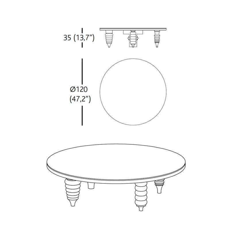 Ok! Black Multi Leg Low Table in High Gloss with Glass Top by Jaime Hayon