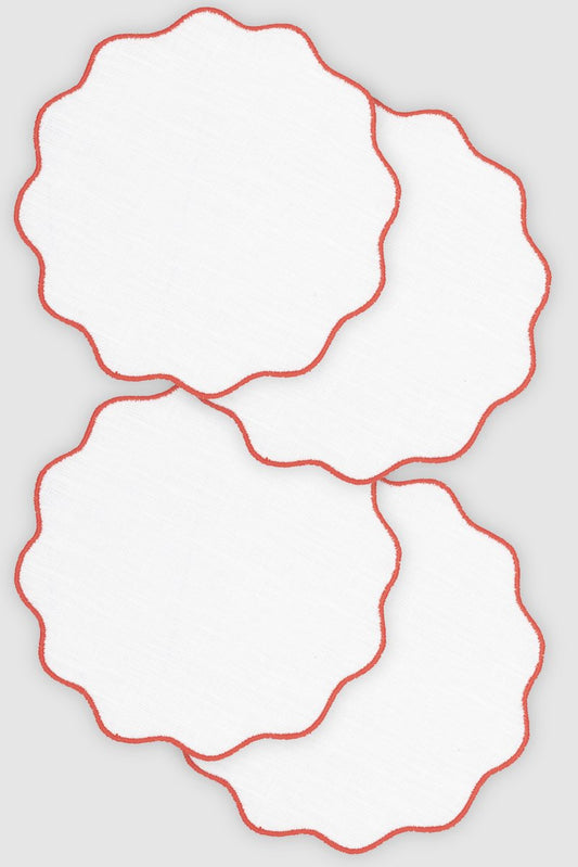 Olas Blood Orange Coasters by Los Encajeros, Set of 4