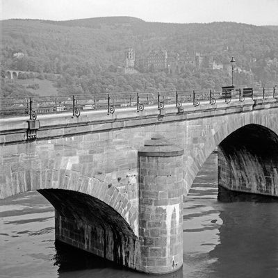 Old Bridge, River Neckar and Heidelberg Castle, Germany 1938, Printed 2021-DYV-990643