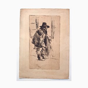 Old Man - Original Etching on Paper by Henri Piere Jamet - 19th Century 20th century-ZCI-758498