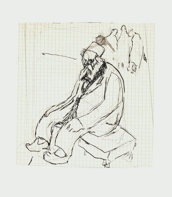 Old Man - Pen and Pencil Drawing by G. Galantara - Early 20th Century Early 20th Century-ZCI-761873