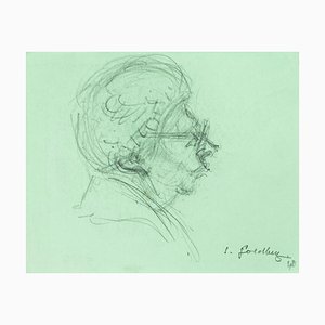 Old Woman - Original Pencil Drawing by S. Goldberg - Mid 20th Century Mid 20th Century-ZCI-759146