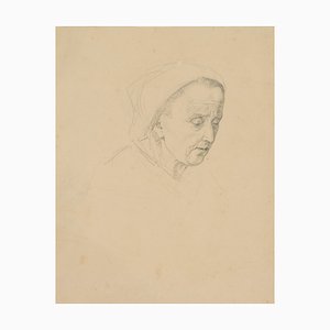 Old Woman with Headscarf, 1830, Pencil-OJR-1273282