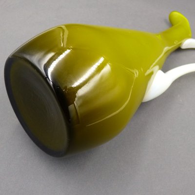 Olive Green Murano Glass Vase, Italy, 1950s-1960s-WK-1427804