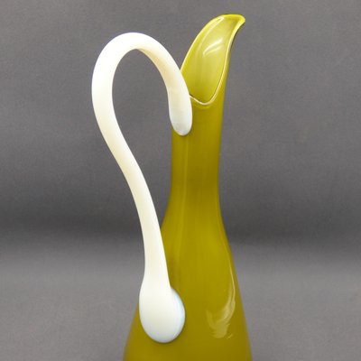 Olive Green Murano Glass Vase, Italy, 1950s-1960s-WK-1427804