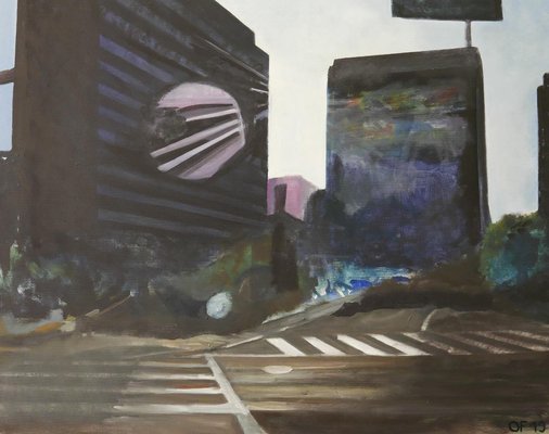 Olivier Furter, Nightfall SF, 2019, Oil on Canvas-CHG-1388210