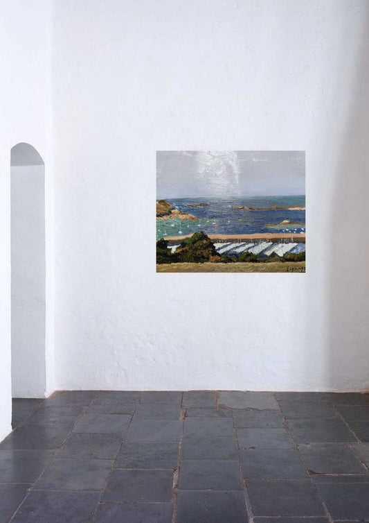 Omar Logang, The Entrance to the Port of Brittany, Oil on Canvas, 21st Century