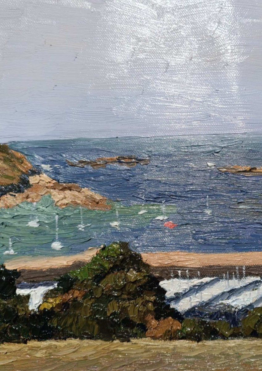 Omar Logang, The Entrance to the Port of Brittany, Oil on Canvas, 21st Century