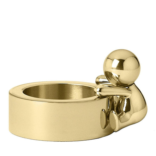 Omini Round Tea Light in Polished Brass by Stefano Giovannoni