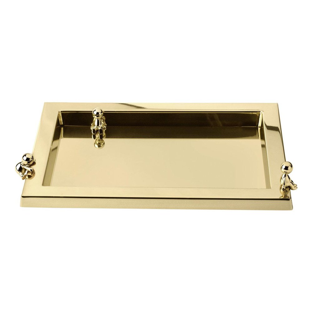 Omini Tray in Polished Brass by Stefano Giovannoni