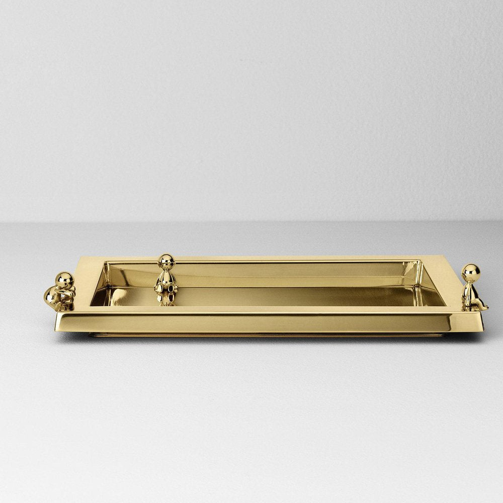 Omini Tray in Polished Brass by Stefano Giovannoni