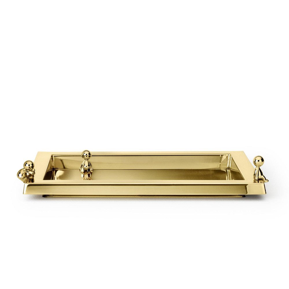 Omini Tray in Polished Brass by Stefano Giovannoni