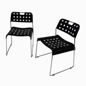 Omkstack Model Steel Chairs by Rodney Kinsman for Bieffeplast, Italy, 1970s, Set of 2-WF-1088086