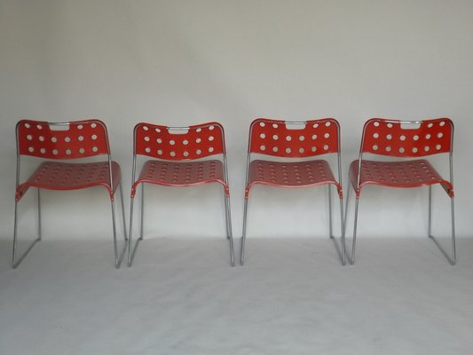 Omstak Diner Chairs by Rodney Kinsman for Bieffeplast, 1970s, Set of 4-EAW-1737217