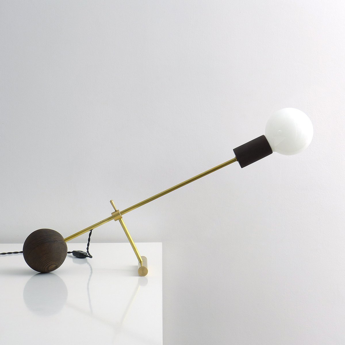 On The Edge Modern Brass Adjustable Desk Light from Balance Lamp