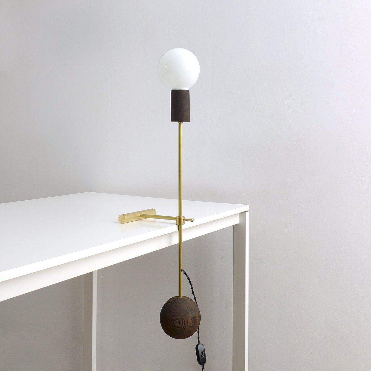 On The Edge Modern Brass Adjustable Desk Light from Balance Lamp