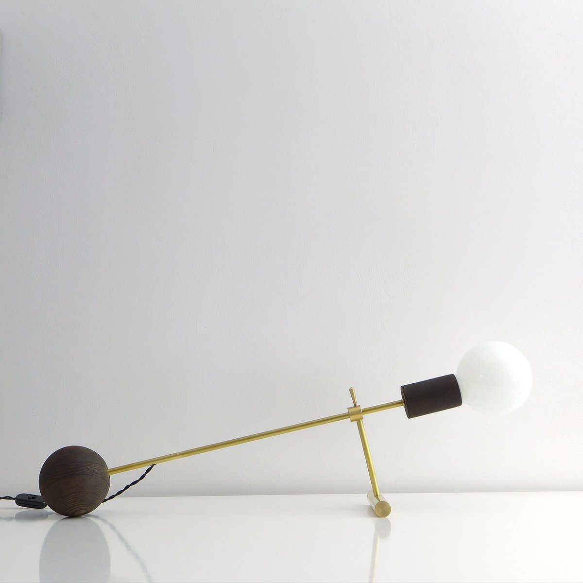 On The Edge Modern Brass Adjustable Desk Light from Balance Lamp