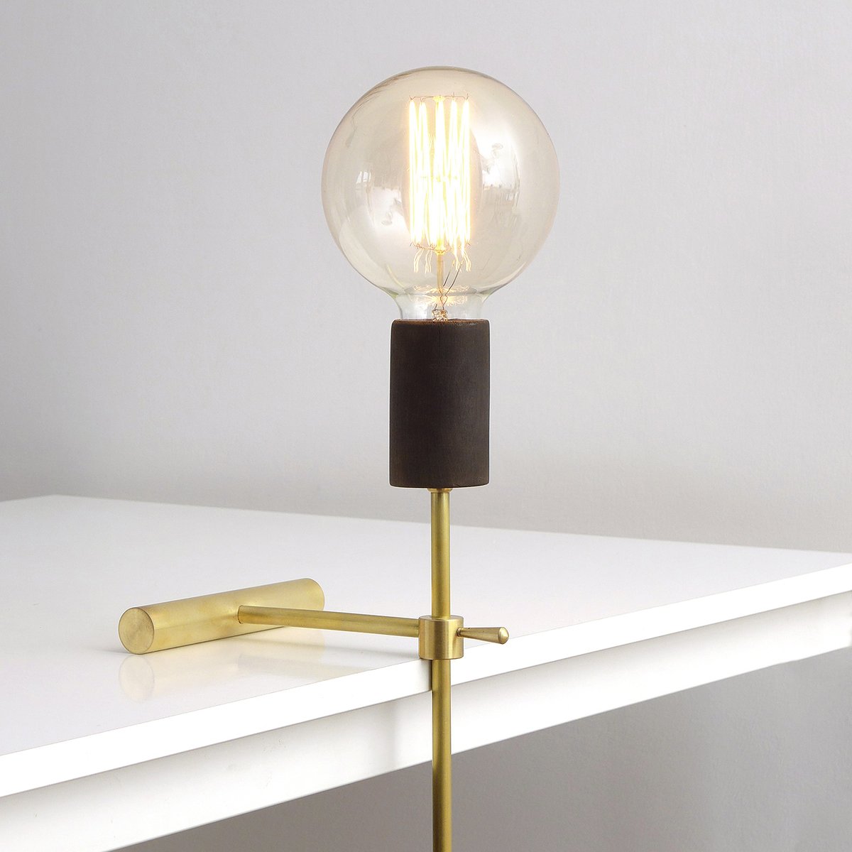 On The Edge Modern Brass Adjustable Desk Light from Balance Lamp