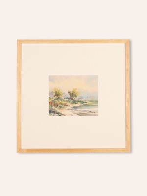 On the Shore, Watercolor on Paper, Framed-GPP-1066568