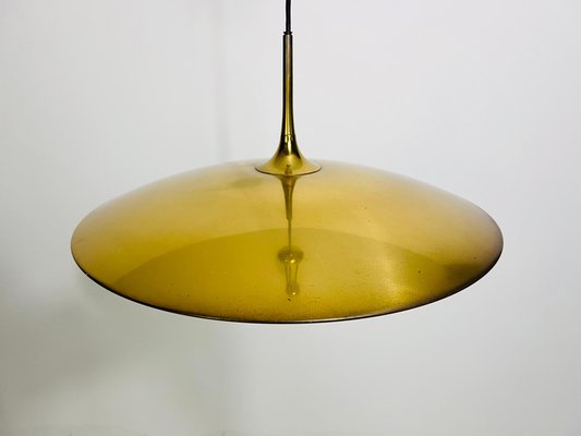 Onos 55 Brass Pendant Lamp with Counterweight attributed to Florian Schulz, Germany, 1970s-PUK-2020859