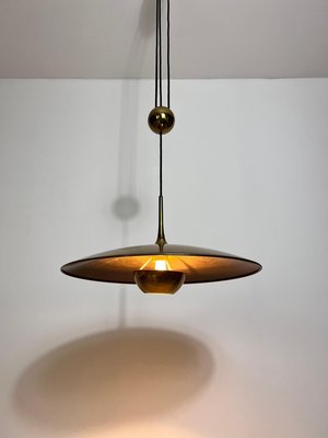 Onos 55 Brass Pendant Lamp with Counterweight attributed to Florian Schulz, Germany, 1970s-PUK-2020859