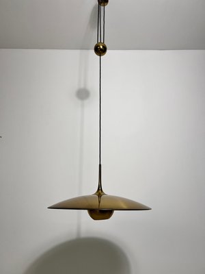 Onos 55 Brass Pendant Lamp with Counterweight attributed to Florian Schulz, Germany, 1970s-PUK-2020859