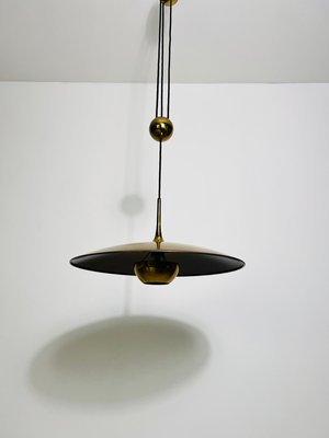 Onos 55 Brass Pendant Lamp with Counterweight attributed to Florian Schulz, Germany, 1970s-PUK-2020859