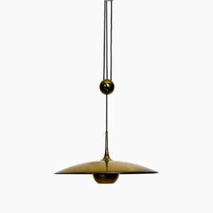 Onos 55 Brass Pendant Lamp with Counterweight attributed to Florian Schulz, Germany, 1970s-PUK-2020859