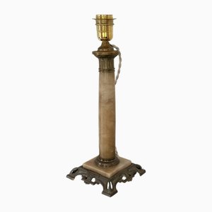 Onyx and Brass Column Table Lamp, 1920s-ARN-2026617