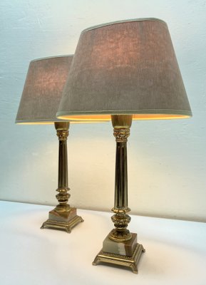 Onyx and Brass Table Lamps by A.Beck Ny, 1960s, Set of 2-WZZ-1371628