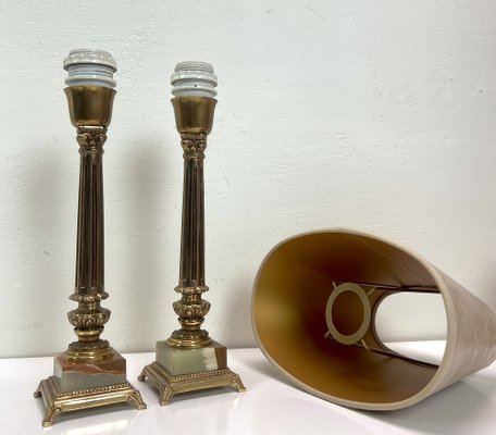 Onyx and Brass Table Lamps by A.Beck Ny, 1960s, Set of 2-WZZ-1371628