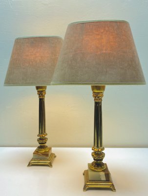 Onyx and Brass Table Lamps by A.Beck Ny, 1960s, Set of 2-WZZ-1371628