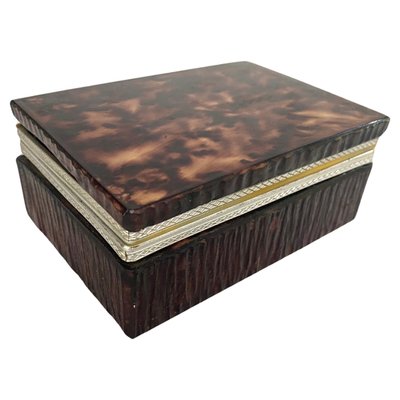 Onyx Jewelry Box in Brown Color, Italy, 1970s-UR-1702901