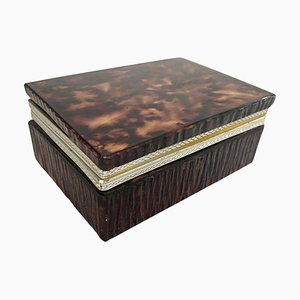 Onyx Jewelry Box in Brown Color, Italy, 1970s-UR-1702901