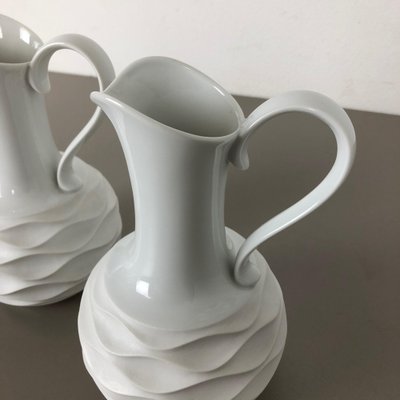 Op Art Biscuit Porcelain Jug Vases by Edelstein Bavaria, Germany, 1970s, Set of 2-QZ-1052947