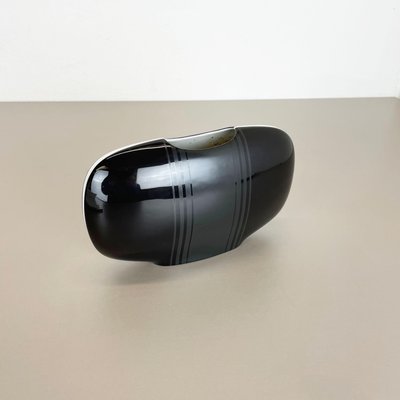 Op Art Black Porcelain Vase by K. Dombrowski for Hutschenreuther, 1970s-QZ-1151875