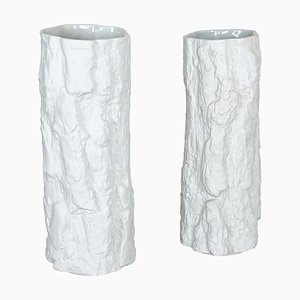 Op Art Brutalist Porcelain Vases from Bayreuther, Bavaria, Germany, 1970s, Set of 2-QZ-1053051