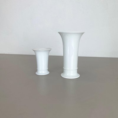 Op Art German White Porcelain Vases by Ak Kaiser, 1970s, Set of 2-QZ-1139868