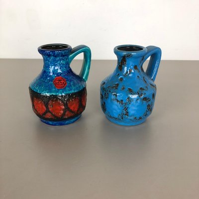 Op Art Multi-Color Pottery Vases from Bay Kermik, Germany, Set of 2-QZ-1111594