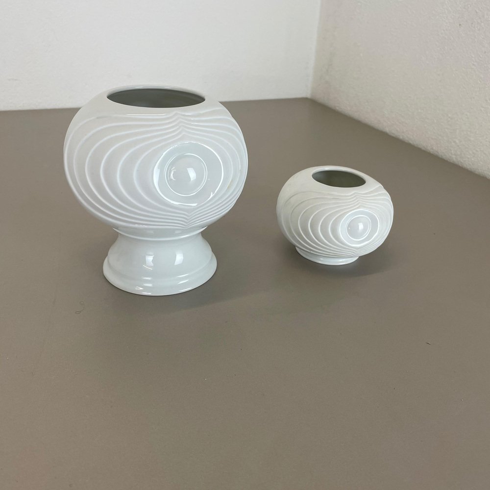 Op Art Porcelain Vase from Royal Bavaria KPM, Germany, 1970s, Set of 2