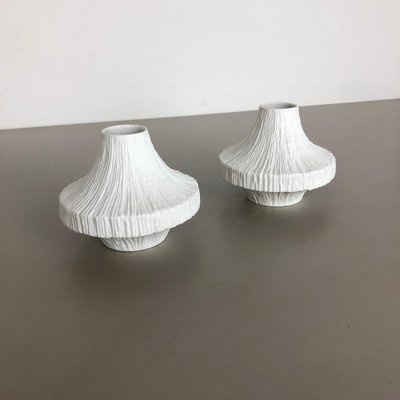 Op Art Porcelain Vases by Heinrich Selb, Germany, 1970s, Set of 2