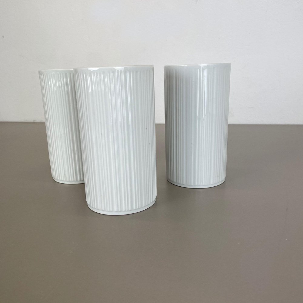 Op Art Porcelain Vases by Melitta All, Germany, 1970s, Set of 3-QZ-1052884