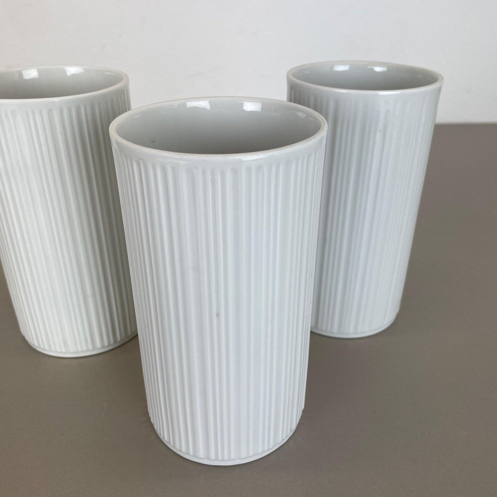 Op Art Porcelain Vases by Melitta All, Germany, 1970s, Set of 3-QZ-1052884