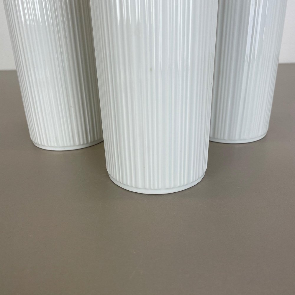 Op Art Porcelain Vases by Melitta All, Germany, 1970s, Set of 3-QZ-1052884