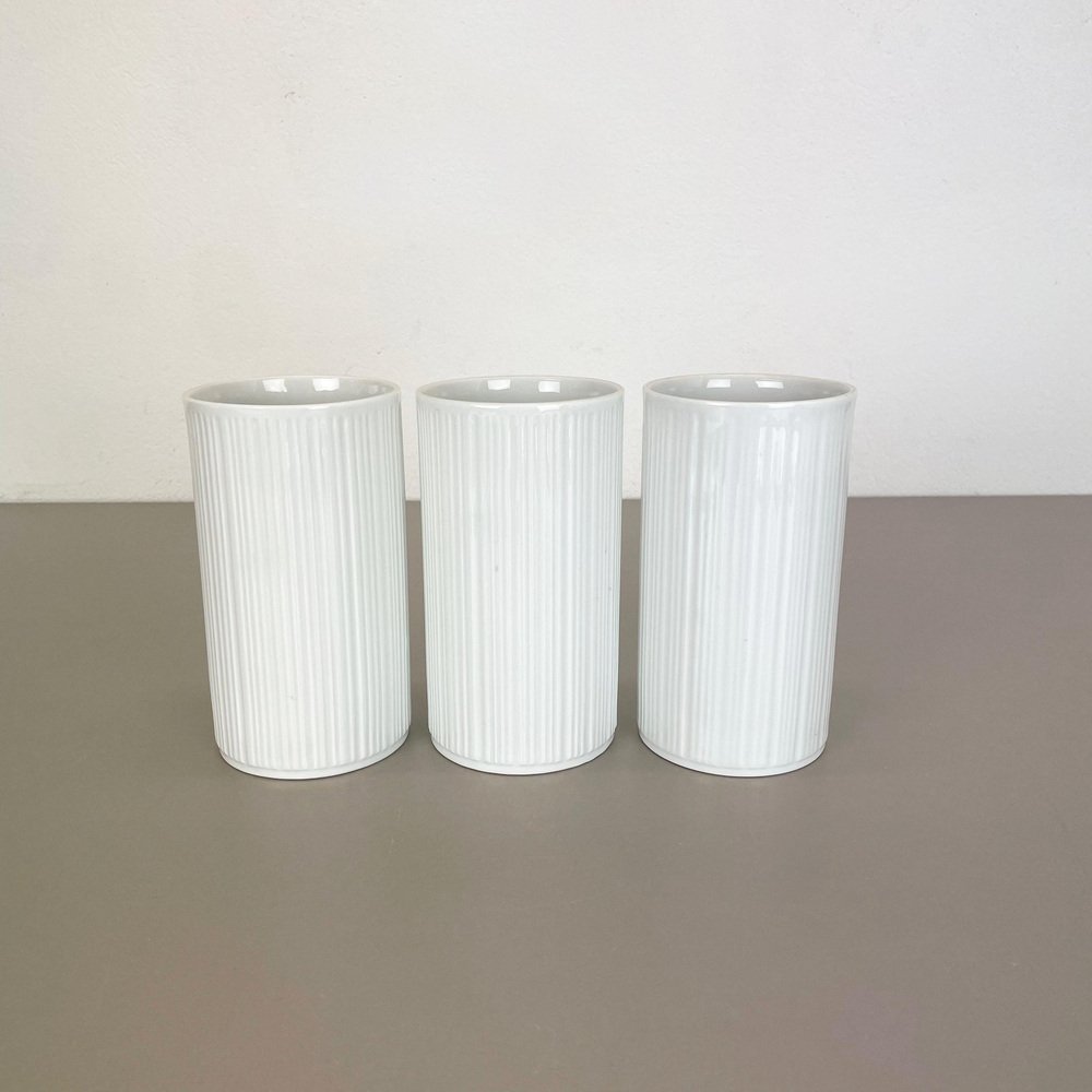 Op Art Porcelain Vases by Melitta All, Germany, 1970s, Set of 3