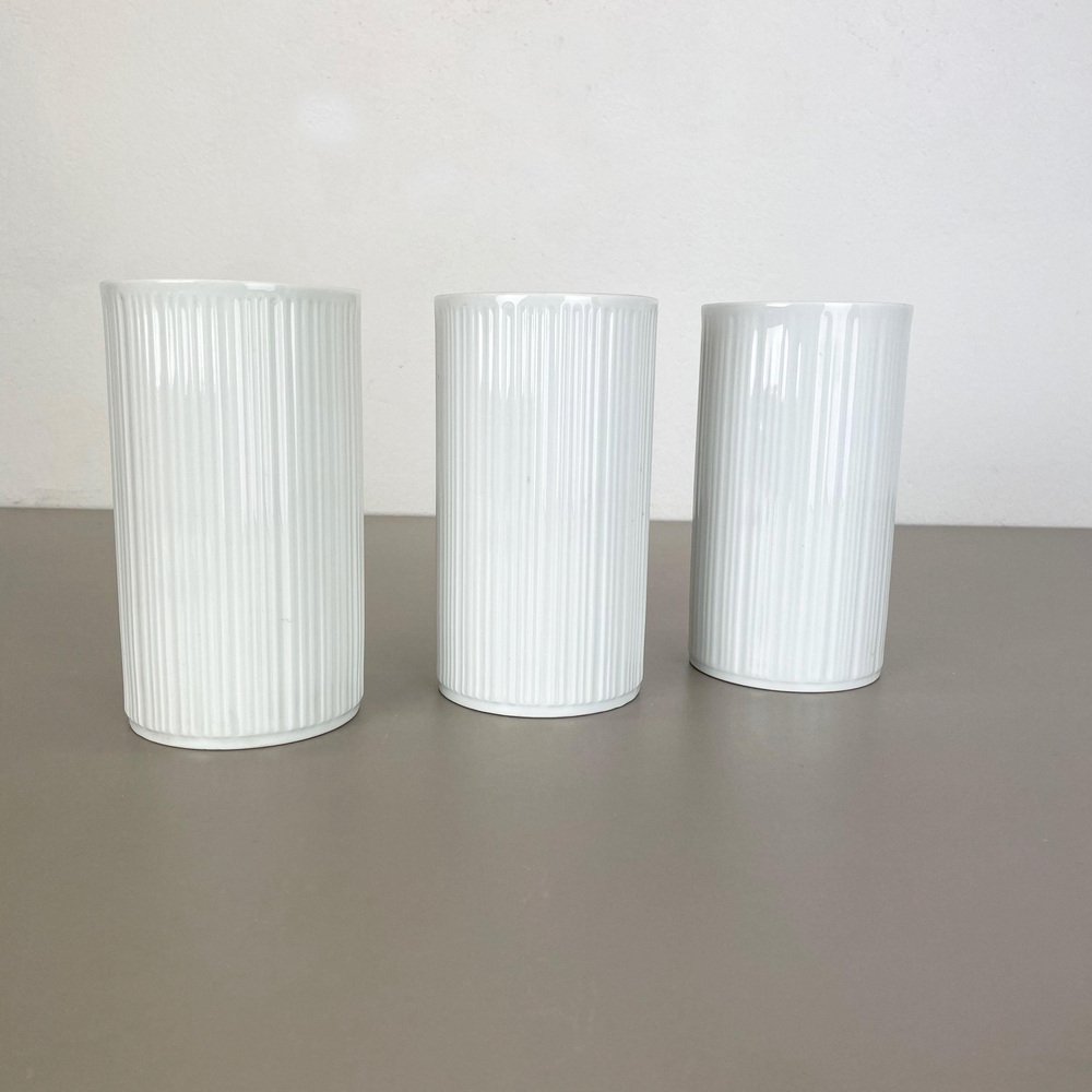 Op Art Porcelain Vases by Melitta All, Germany, 1970s, Set of 3-QZ-1052884