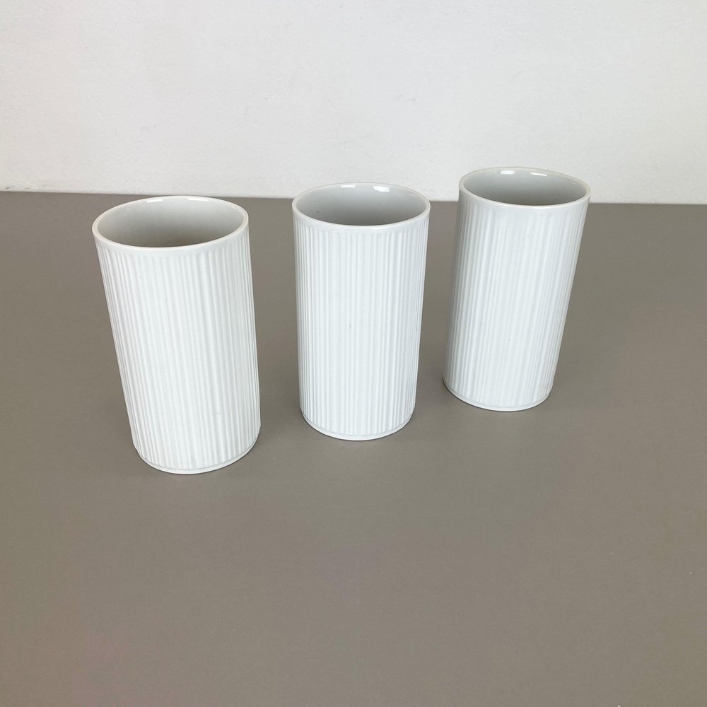 Op Art Porcelain Vases by Melitta All, Germany, 1970s, Set of 3