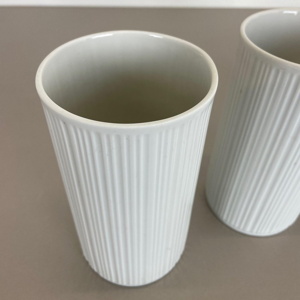 Op Art Porcelain Vases by Melitta All, Germany, 1970s, Set of 3